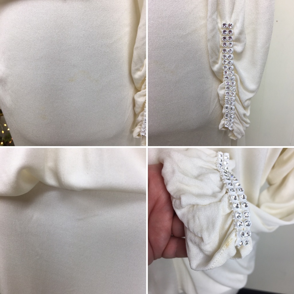 Vintage Rhinestone & Sequin White Dress - Picture 8 of 8
